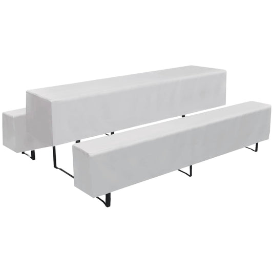 Hoezen Voor Biertafel En Banken Wit 3 Stuks 225 X 70 X 35 Cm