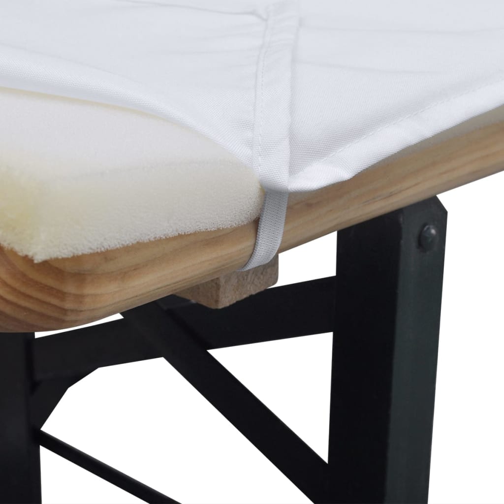 Hoes Voor Biertafel + 2 Gevoerde Hoezen Voor Banken Wit 240 X 90 Cm