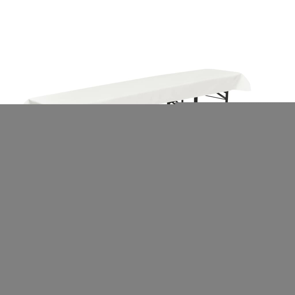 Hoes Voor Biertafel + 2 Gevoerde Hoezen Voor Banken Crème 240 X 70 Cm