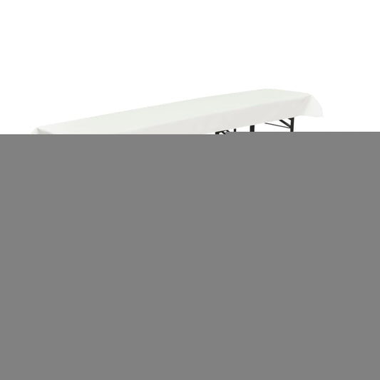 Hoes Voor Biertafel + 2 Gevoerde Hoezen Voor Banken Crème 240 X 70 Cm