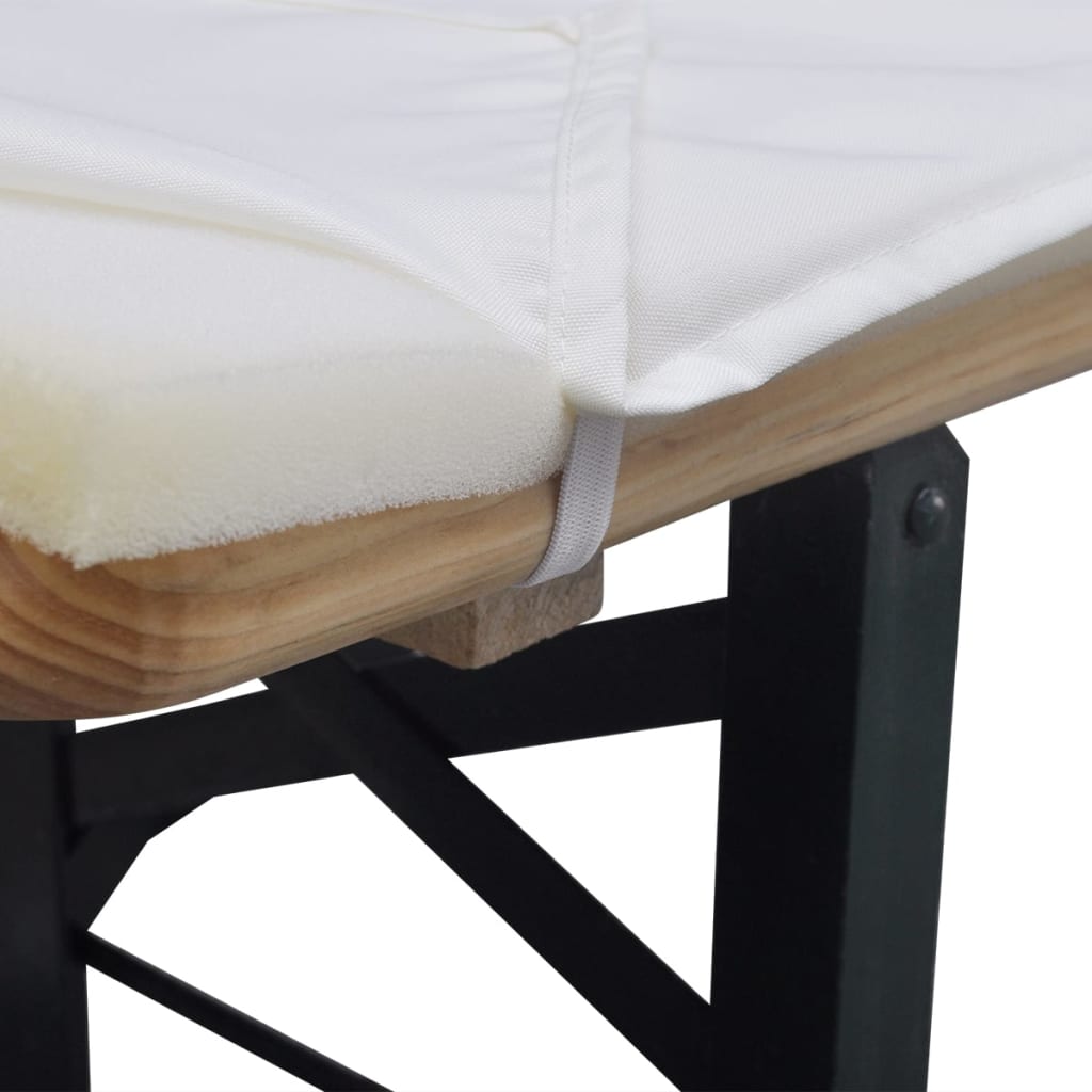 Hoes Voor Biertafel + 2 Gevoerde Hoezen Voor Banken Crème 240 X 70 Cm