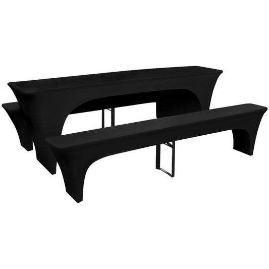 Hoezen Voor Biertafel En Banken Stretch Zwart 3 Stuks 225 X 70 X 80 Cm