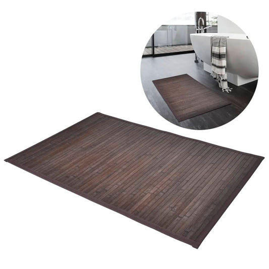 242113 2 Bamboo Bath Mats 40 X 50 Cm Dark Brown