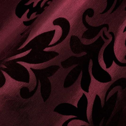 2 Gordijnen Tafzijde Barok 140 X 245 Cm Bordeauxrood