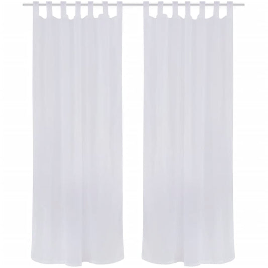 2 Vitrages Linnenachtig 135 X 245 Cm Wit