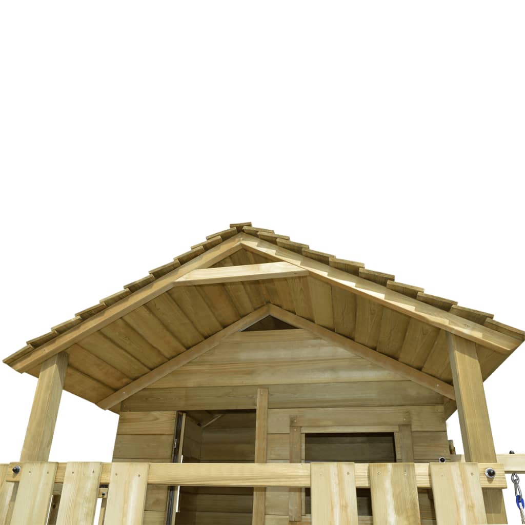 Speeltoestel Hout Met Ladder, Glijbaan En Schommels 480 X 440 X 294 Cm