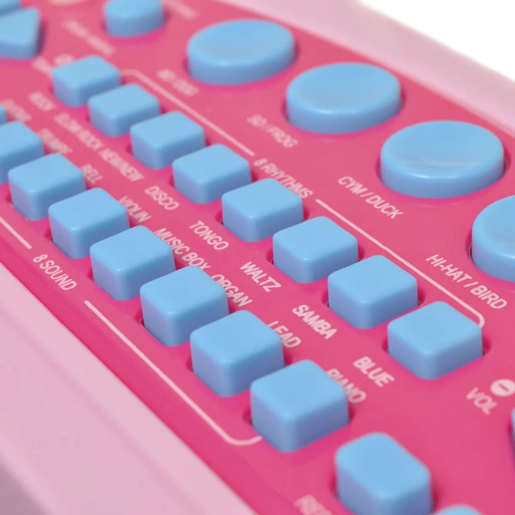 Speelgoedkeyboard Met Krukje/Microfoon En 37 Toetsen Roze