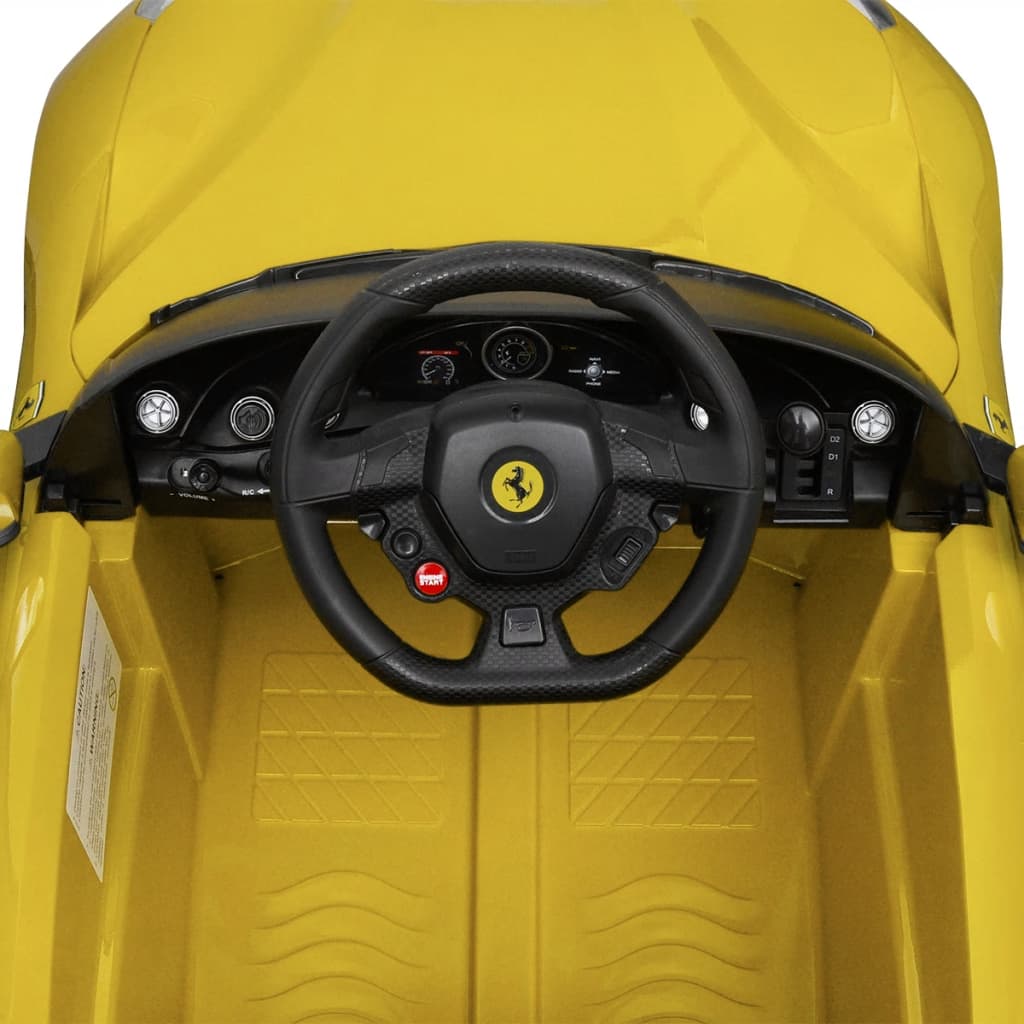 Loopauto Ferrari F12 Geel 6 V Met Afstandsbediening