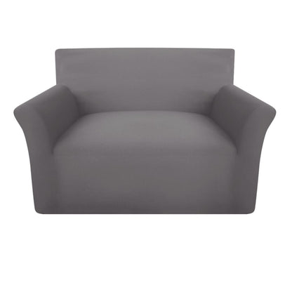 131025  Stretch Couch Slipcover Grey Cotton Jersey
