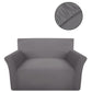 131025  Stretch Couch Slipcover Grey Cotton Jersey