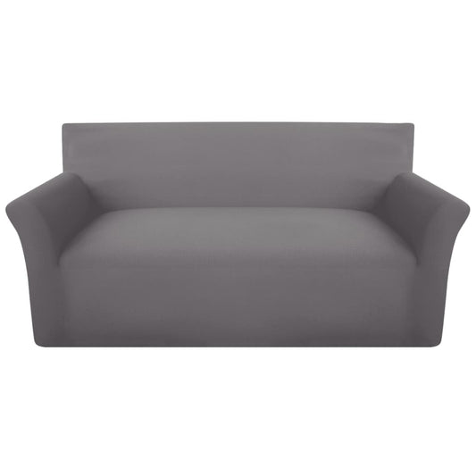 131026  Stretch Couch Slipcover Grey Cotton Jersey