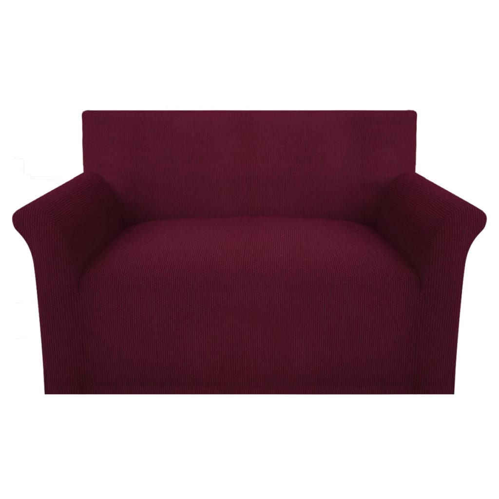 Bankhoes Stretch Polyester Ribstof Bordeauxrood