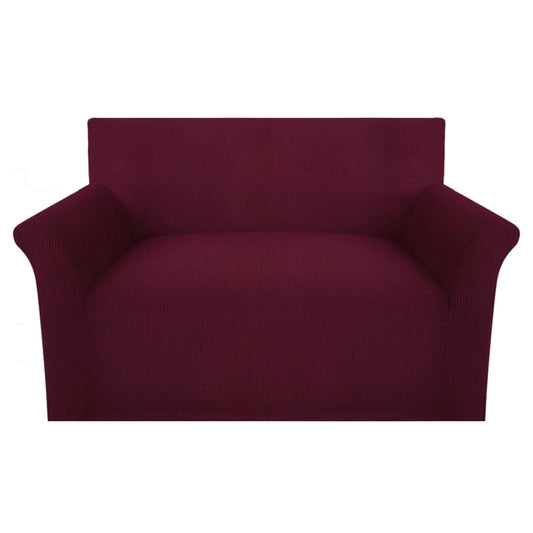 Bankhoes Stretch Polyester Ribstof Bordeauxrood