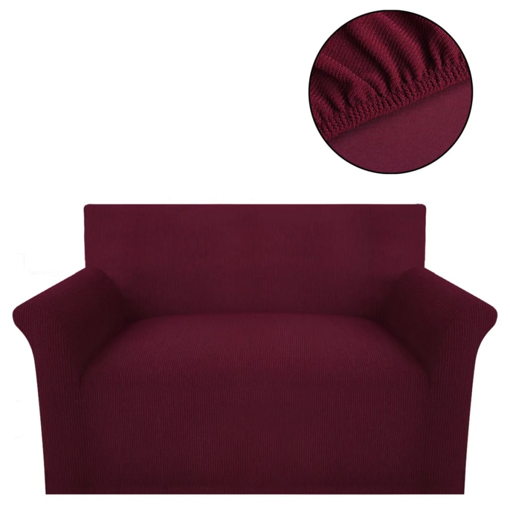 Bankhoes Stretch Polyester Ribstof Bordeauxrood