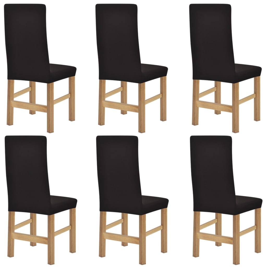 Stoelhoezen Stretch Polyester Ribstof Bruin 6 St