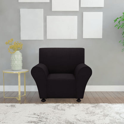 131079  Stretch Couch Slipcover Black Polyester Jersey