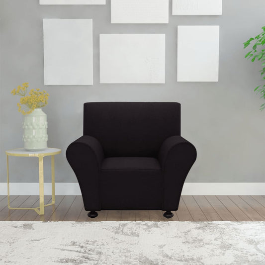 131079  Stretch Couch Slipcover Black Polyester Jersey