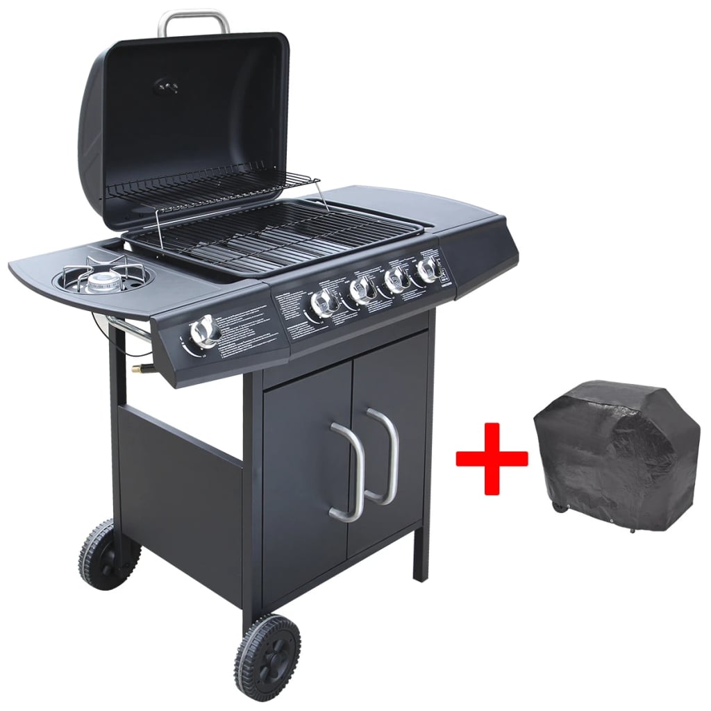 Gasbarbecue 4+1 Kookzone Zwart
