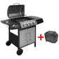 Gasbarbecue 4+1 Kookzone Zwart En Zilver