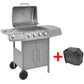Gasbarbecue 4+1 Kookzone Zilver