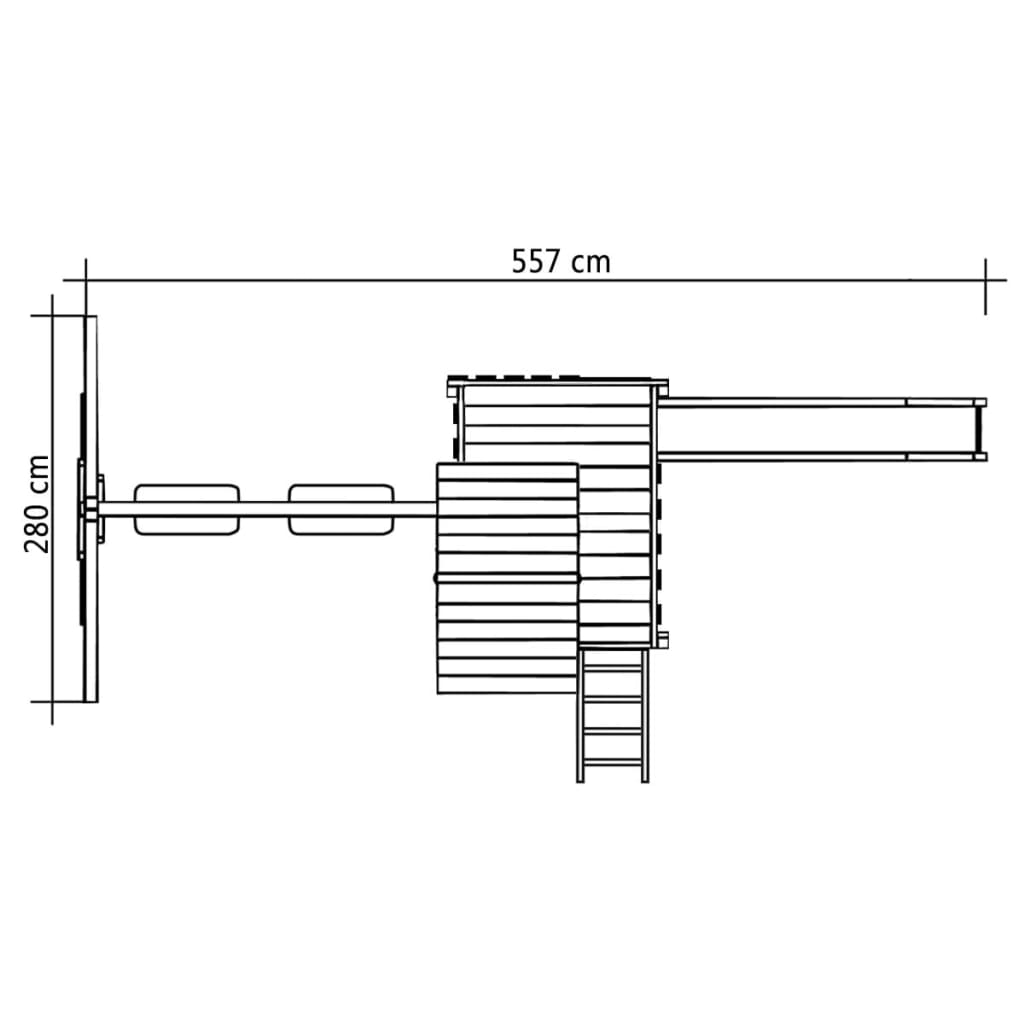 Speelhuis Met Ladder, Glijbaan En Schommels 557X280X271 Cm Hout