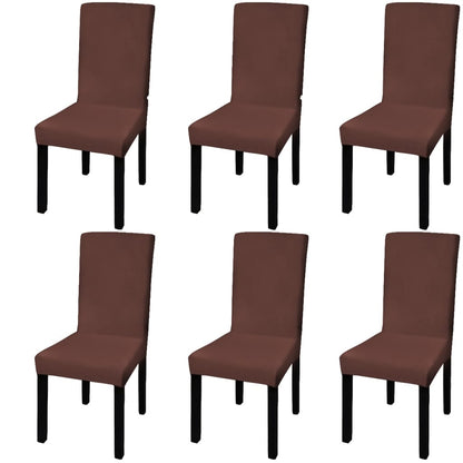 Stoelhoezen 6 St Stretch Recht Bruin