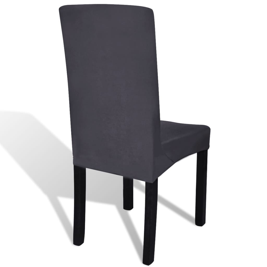 Stoelhoezen 4 St Stretch Recht Antracietkleurig