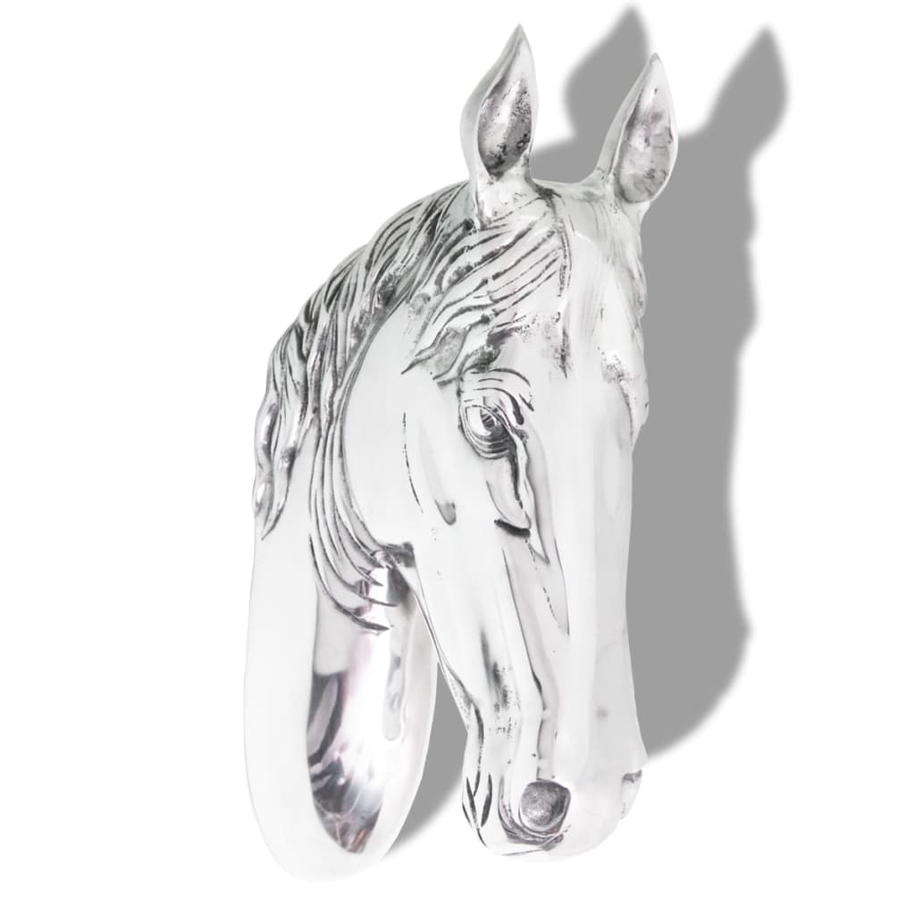 Paardenhoofd Muurdecoratie Aluminium Zilver