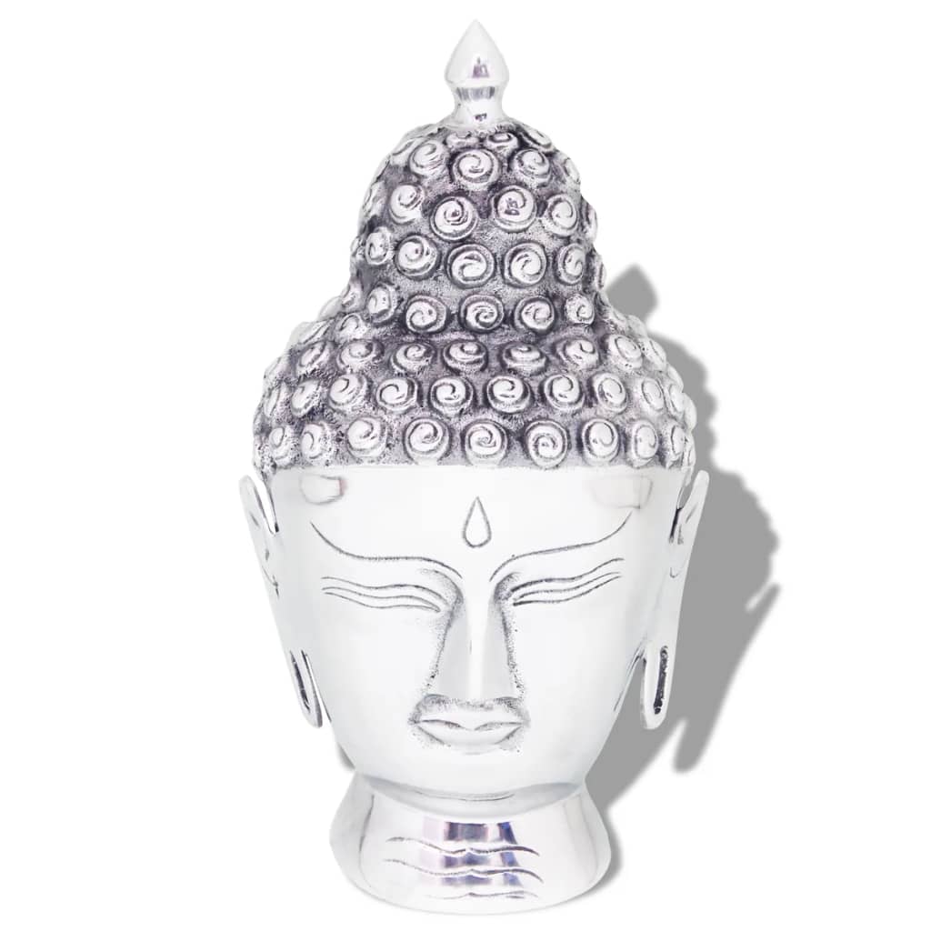 Boeddhahoofd Ornament Aluminium Zilver