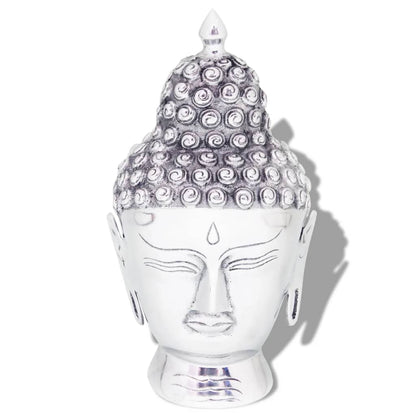 Boeddhahoofd Ornament Aluminium Zilver