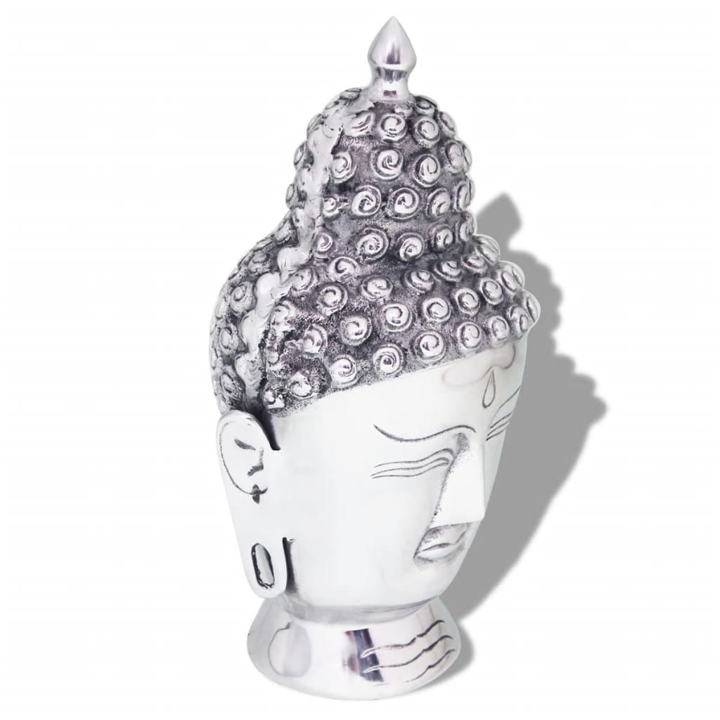 Boeddhahoofd Ornament Aluminium Zilver