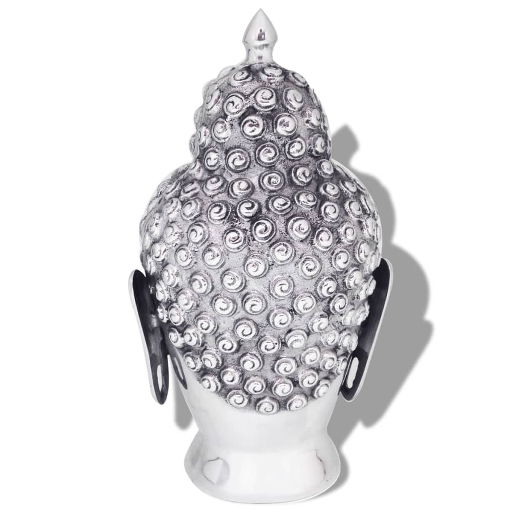 Boeddhahoofd Ornament Aluminium Zilver