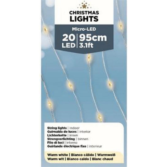 Christmas Lights Zilverdraad Kerstverlichting 95 Cm 20 Led&#039;S