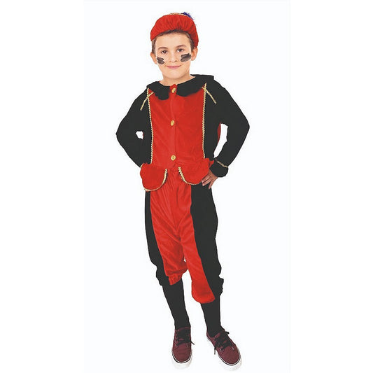 Sinterklaas Verkleedset Pietenpak Rood-Zwart 3-5 Jaar