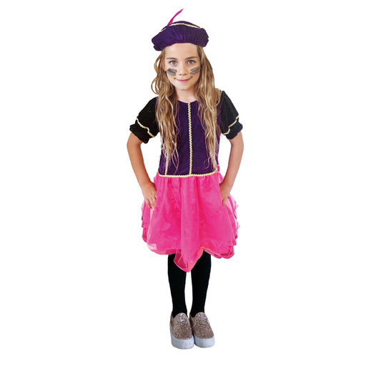 Basic Pietenjurk Verkleedset 3-5 Jaar Roze/Paars