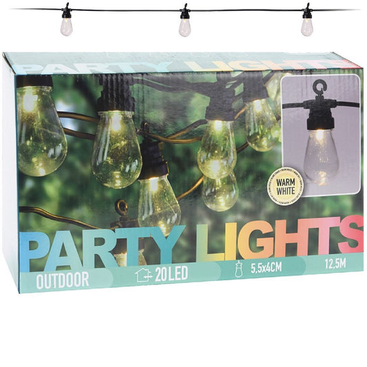 Basic Outdoor Feestverlichting 12.5 M 20 Led-Lampen Warm Wit