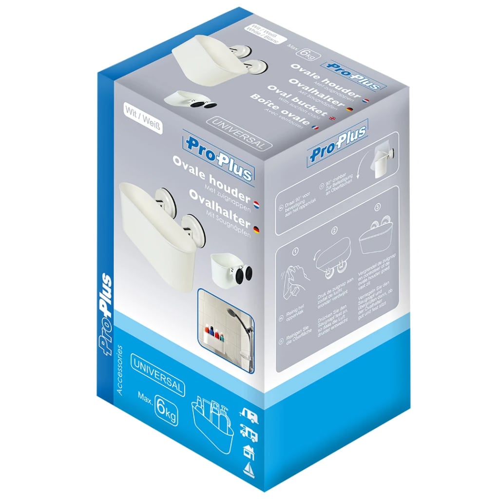 Proplus Badkamerschap Met Zuignappen 6 Kg Kunststof Wit