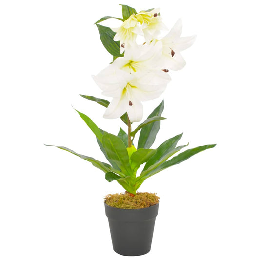 Kunstplant Met Pot Lelie 65 Cm Wit
