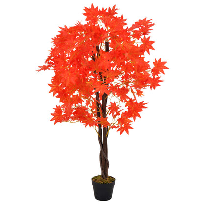 Kunstplant Met Pot Esdoorn 120 Cm Rood