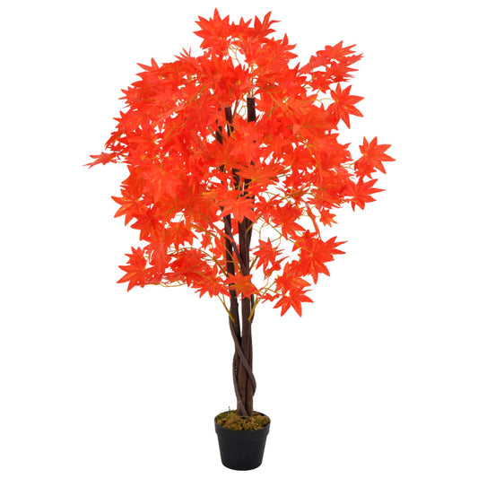 Kunstplant Met Pot Esdoorn 120 Cm Rood