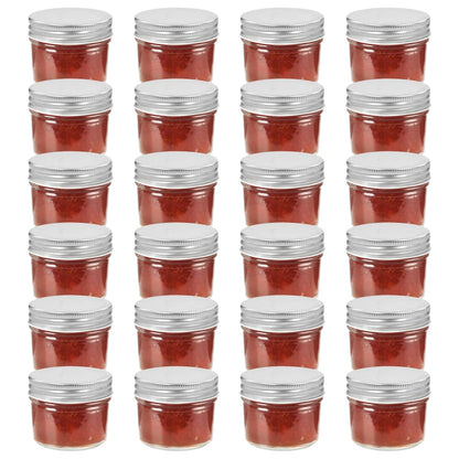 Jampotten Met Zilverkleurige Deksels 24 St 110 Ml Glas