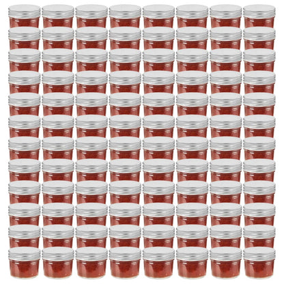 Jampotten Met Zilverkleurige Deksels 96 St 110 Ml Glas