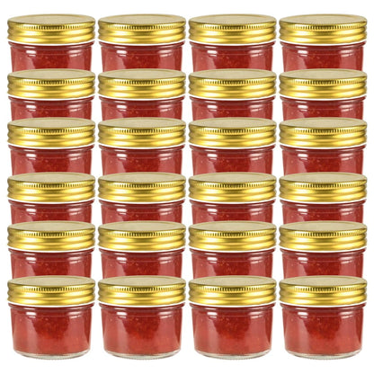 Jampotten Met Goudkleurige Deksels 24 St 110 Ml Glas