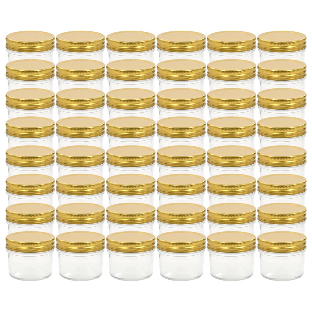 Jampotten Met Goudkleurige Deksels 48 St 110 Ml Glas