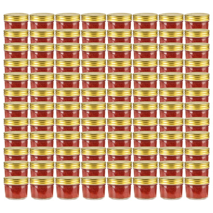 Jampotten Met Goudkleurige Deksels 96 St 110 Ml Glas