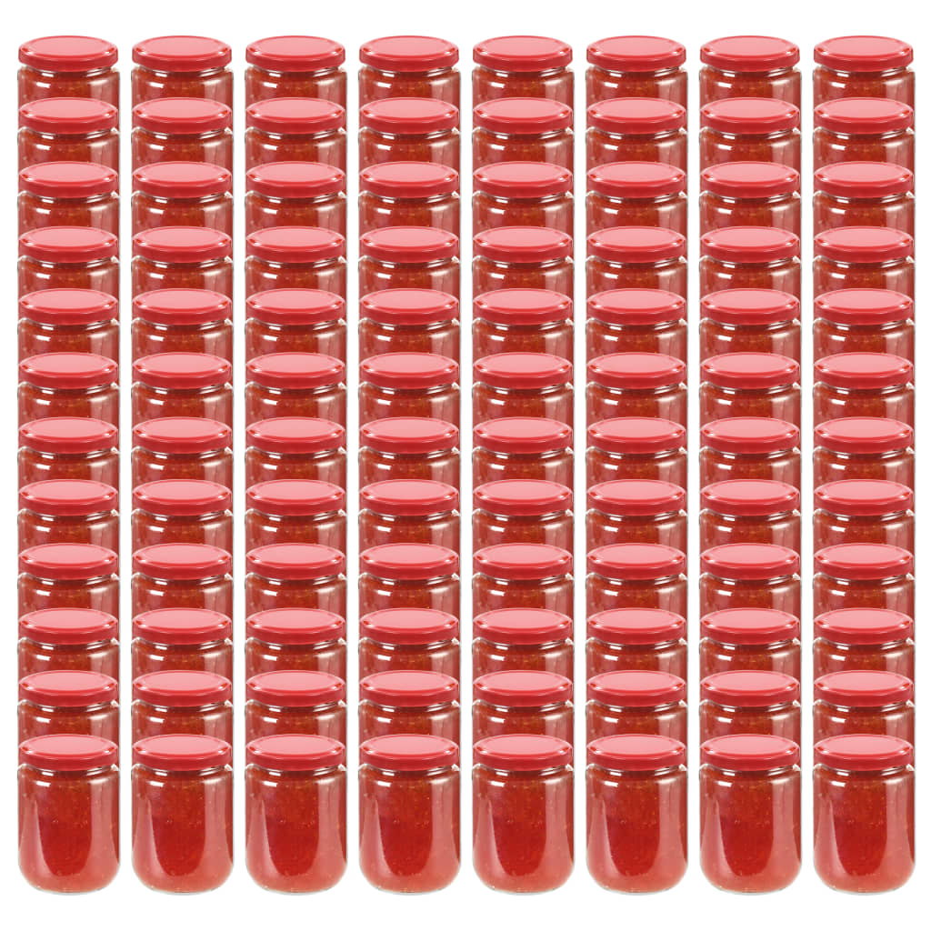 Jampotten Met Rode Deksels 96 St 230 Ml Glas
