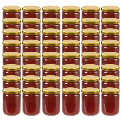 Jampotten Met Goudkleurige Deksels 48 St 230 Ml Glas
