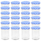 Jampotten Met Wit Met Blauwe Deksels 24 St 400 Ml Glas