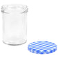 Jampotten Met Wit Met Blauwe Deksels 24 St 400 Ml Glas