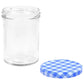 Jampotten Met Wit Met Blauwe Deksels 48 St 400 Ml Glas